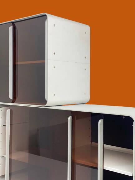 Vintage modular aluminum wall unit — 60s-70s