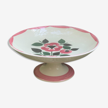 Fruit cup on pedestal in earthenware HBCM service Saida 1920