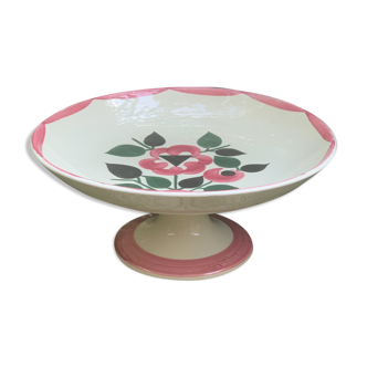 Fruit cup on pedestal in earthenware HBCM service Saida 1920