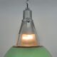 Green Enameled Industrial Pendant Light, 1950s