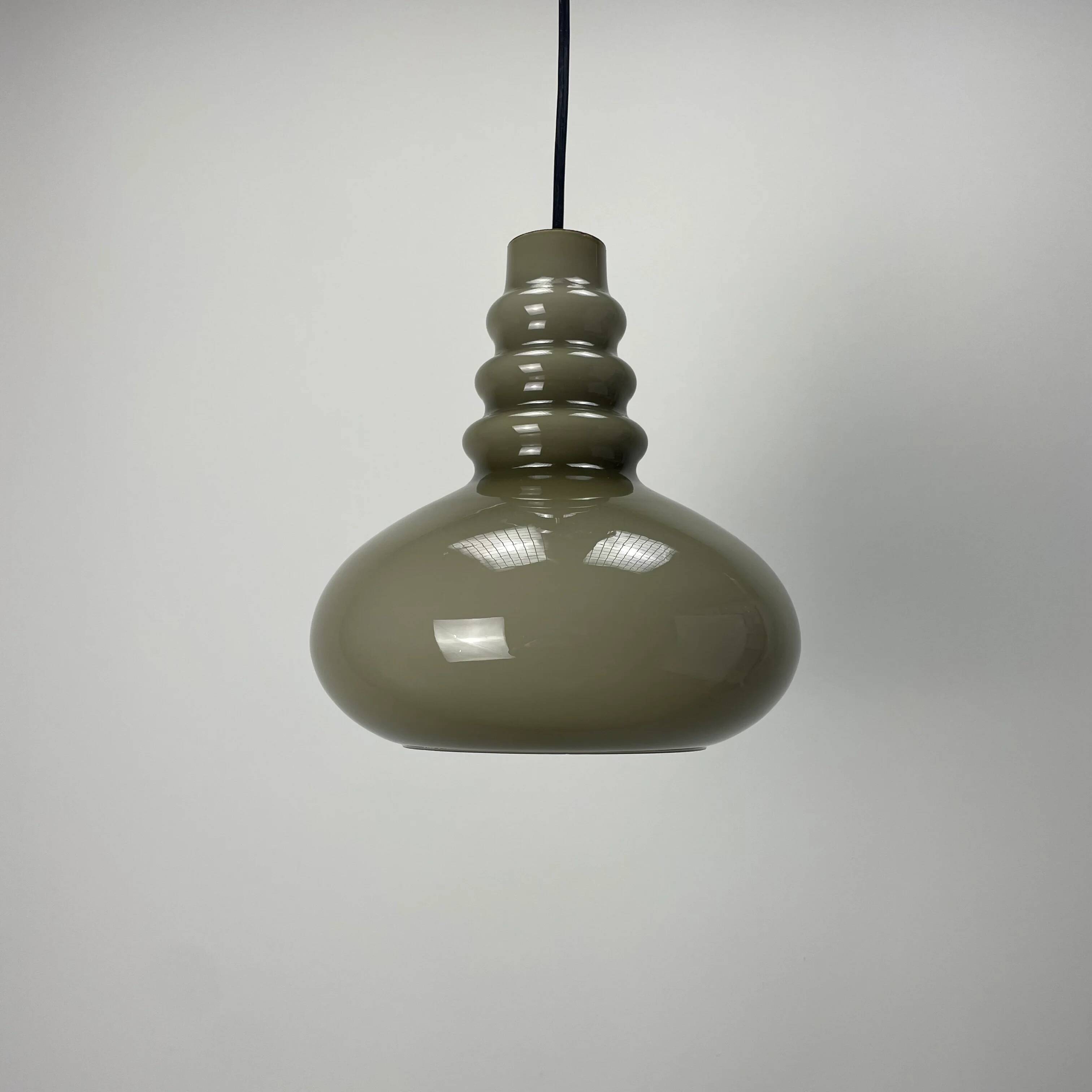 Grey glass pendant lamp by Peill & Putzler 1960