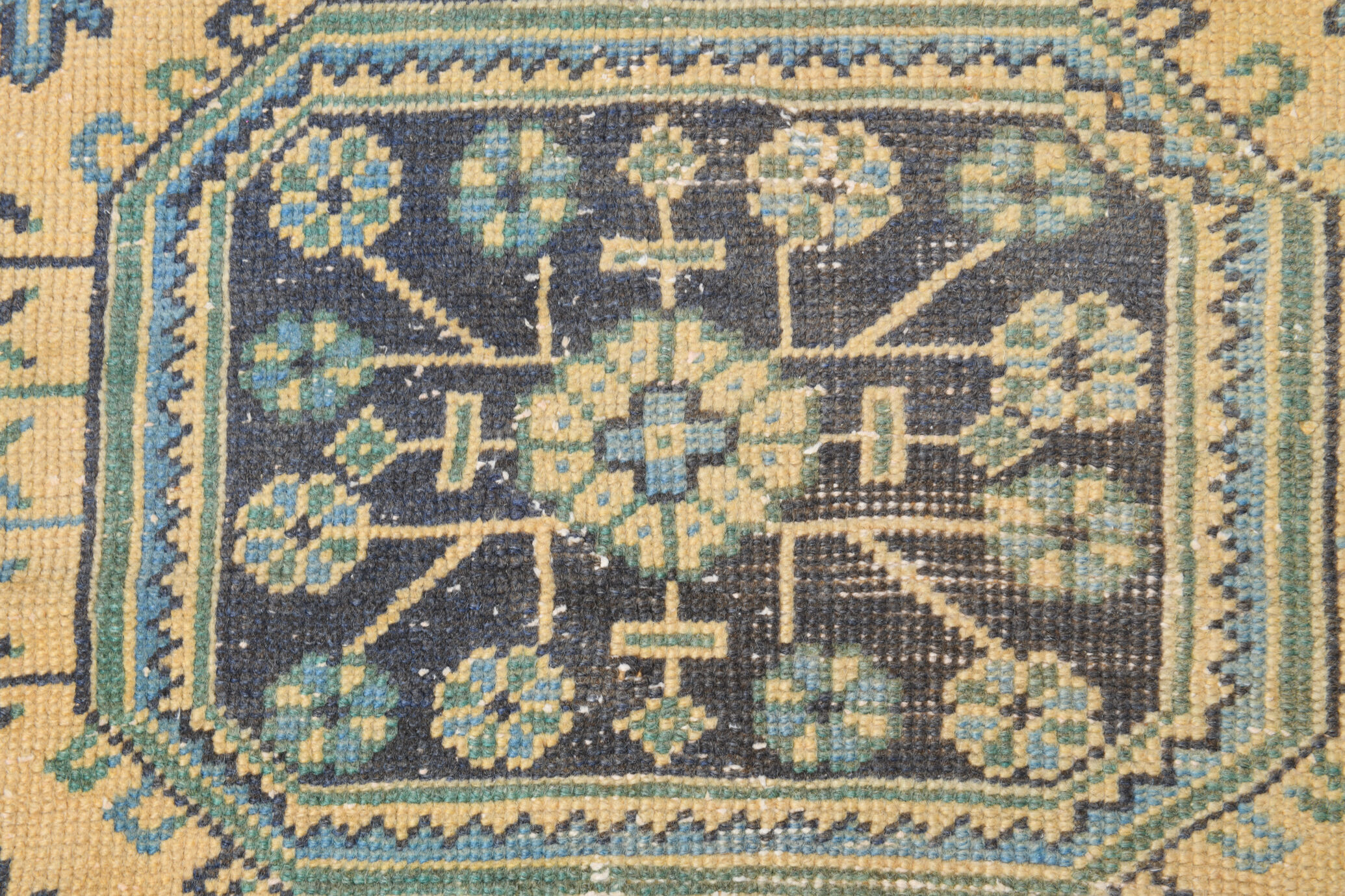 Pale orange & blue turkish runner rug 72x341cm