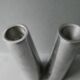 Pair of aluminum candle holders from the 80s