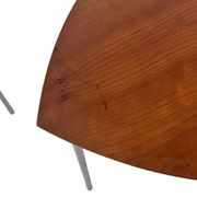 Vintage set of 3 wooden and metal side tables from the 1980s