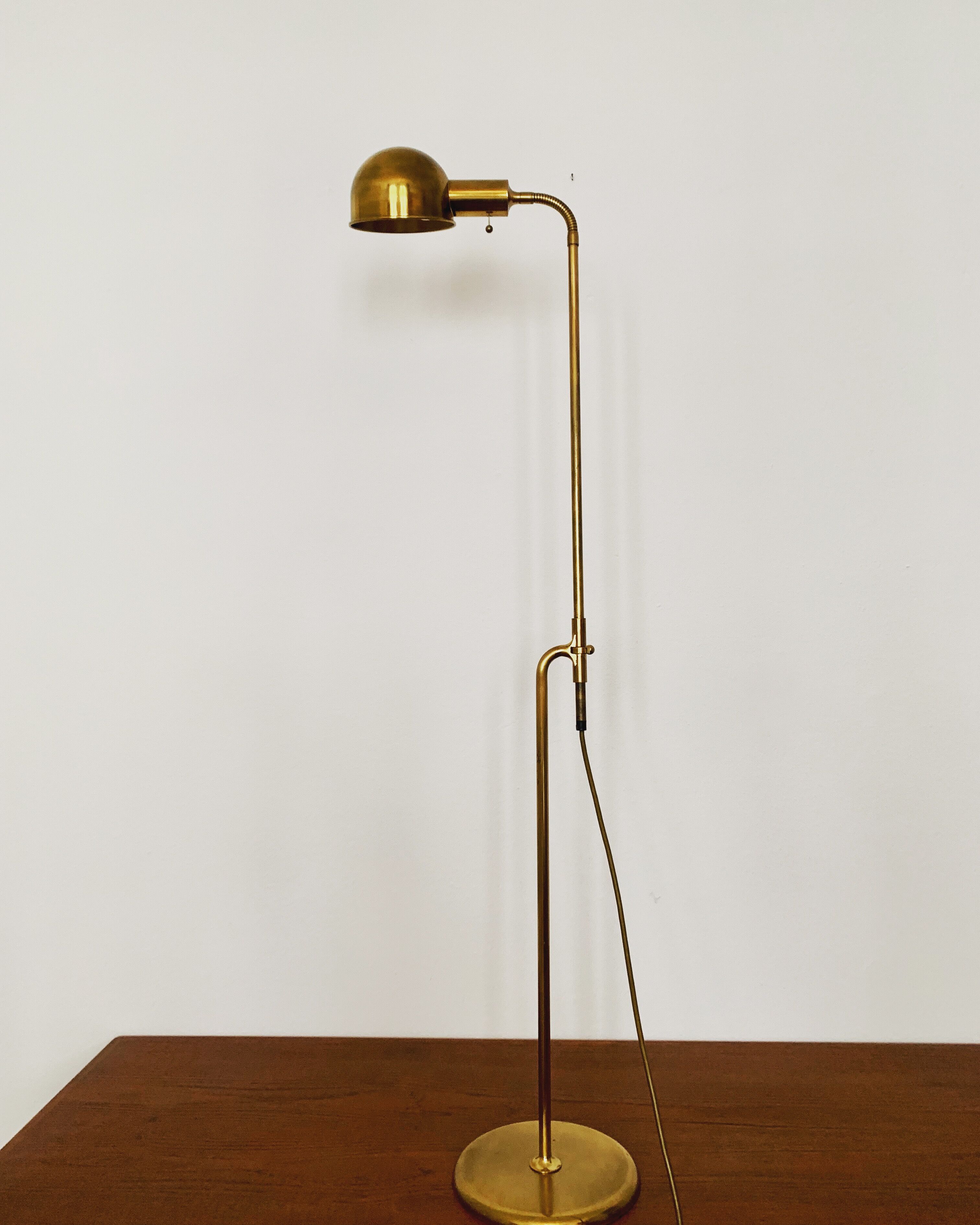 1970s adjustable BOLA brass floor or table lamp by Florian Schulz