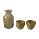 Decanter and sandstone cups 70s