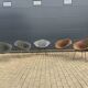 5x Knoll Bertoia Diamond chair upholstered
