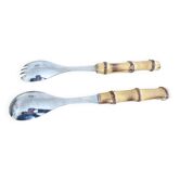 Bamboo handle salad servers from the 60s