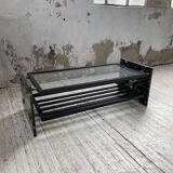 Coffee table year 80 Italian marble and glass