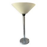 Art deco white opaline chrome lamp
