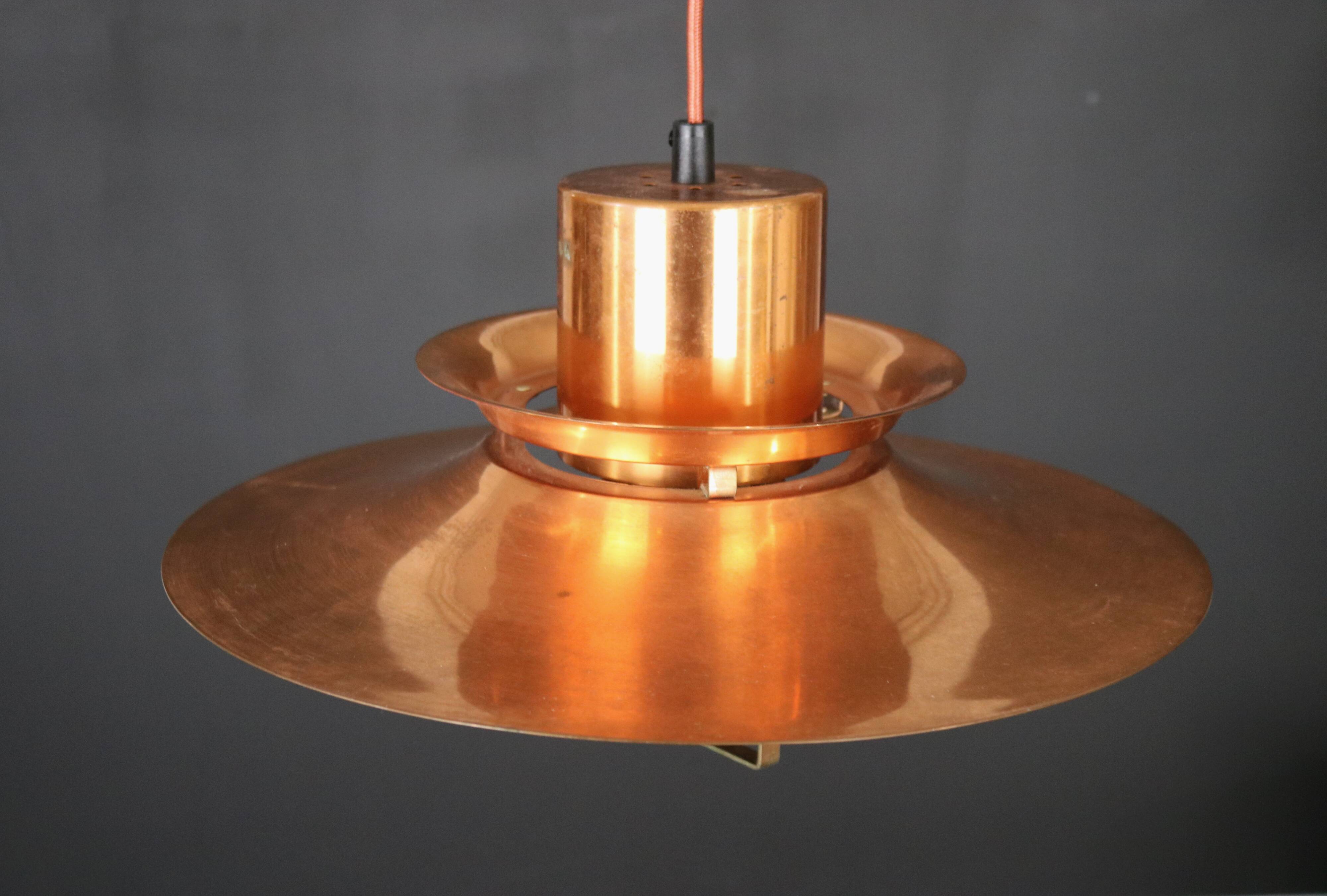 Scandinavian midcentury Design Lamp by Vitrika | solid copper black style | 1960s | Scandinavian