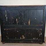 Napoleon III period colonial buffet in marquetry with orientalist decorations