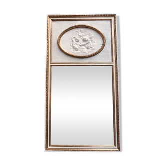 With low relief trumeau mirror style Louis XVI 106 x 201 cm