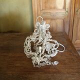 Lustre à pampilles en verre