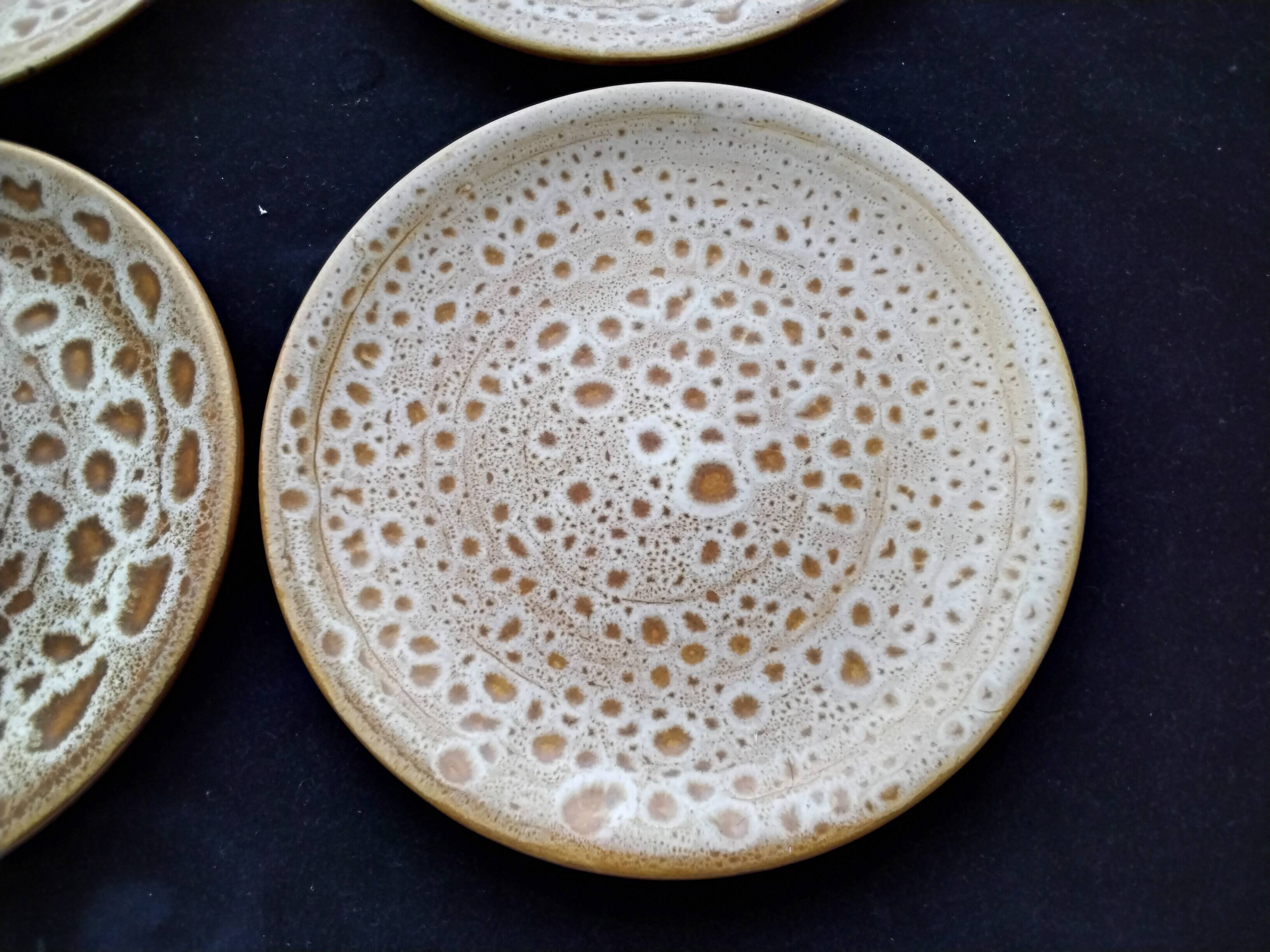 6 Niderviller earthenware dessert plates Fauve model