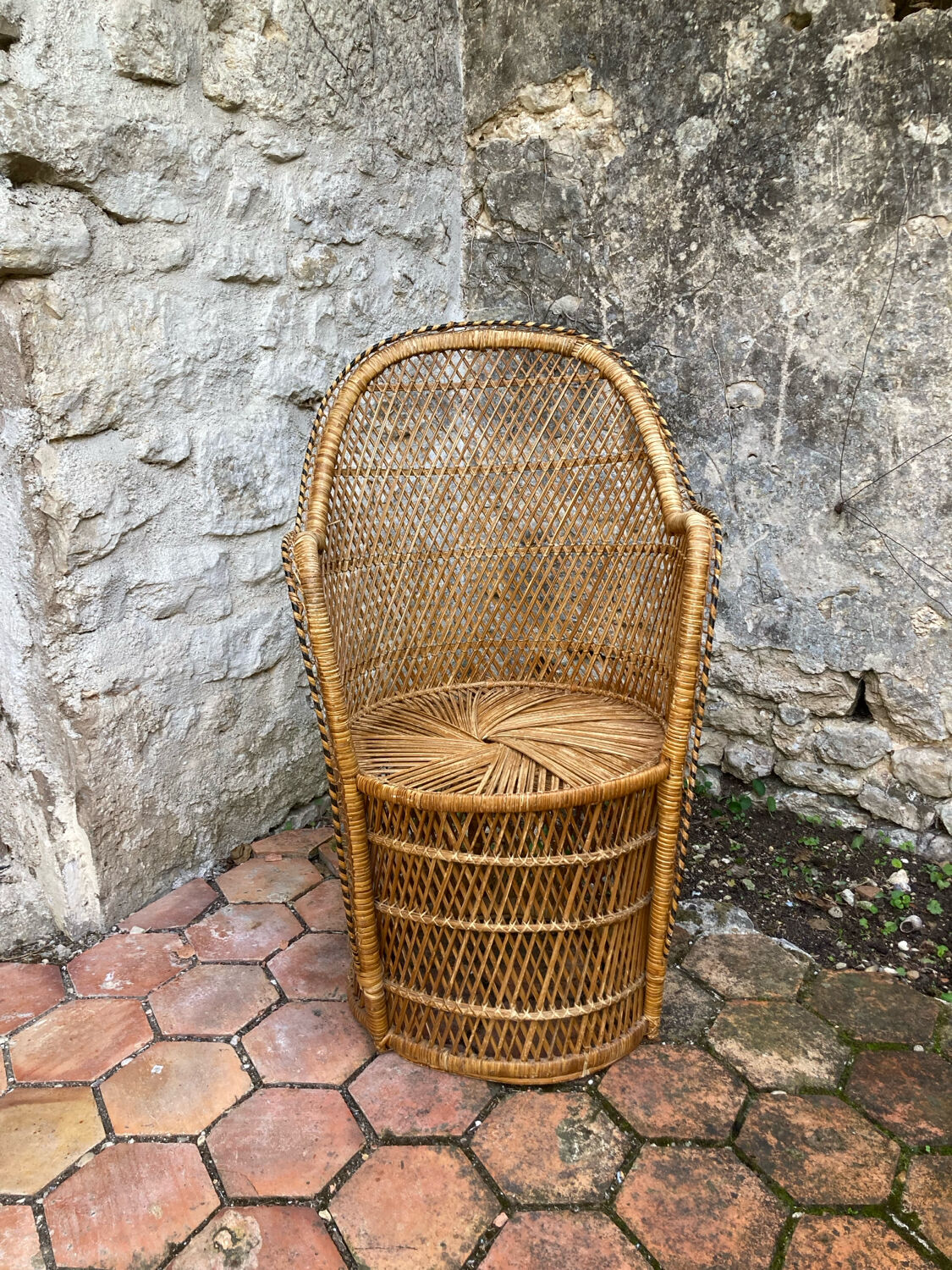 Vintage rattan armchair