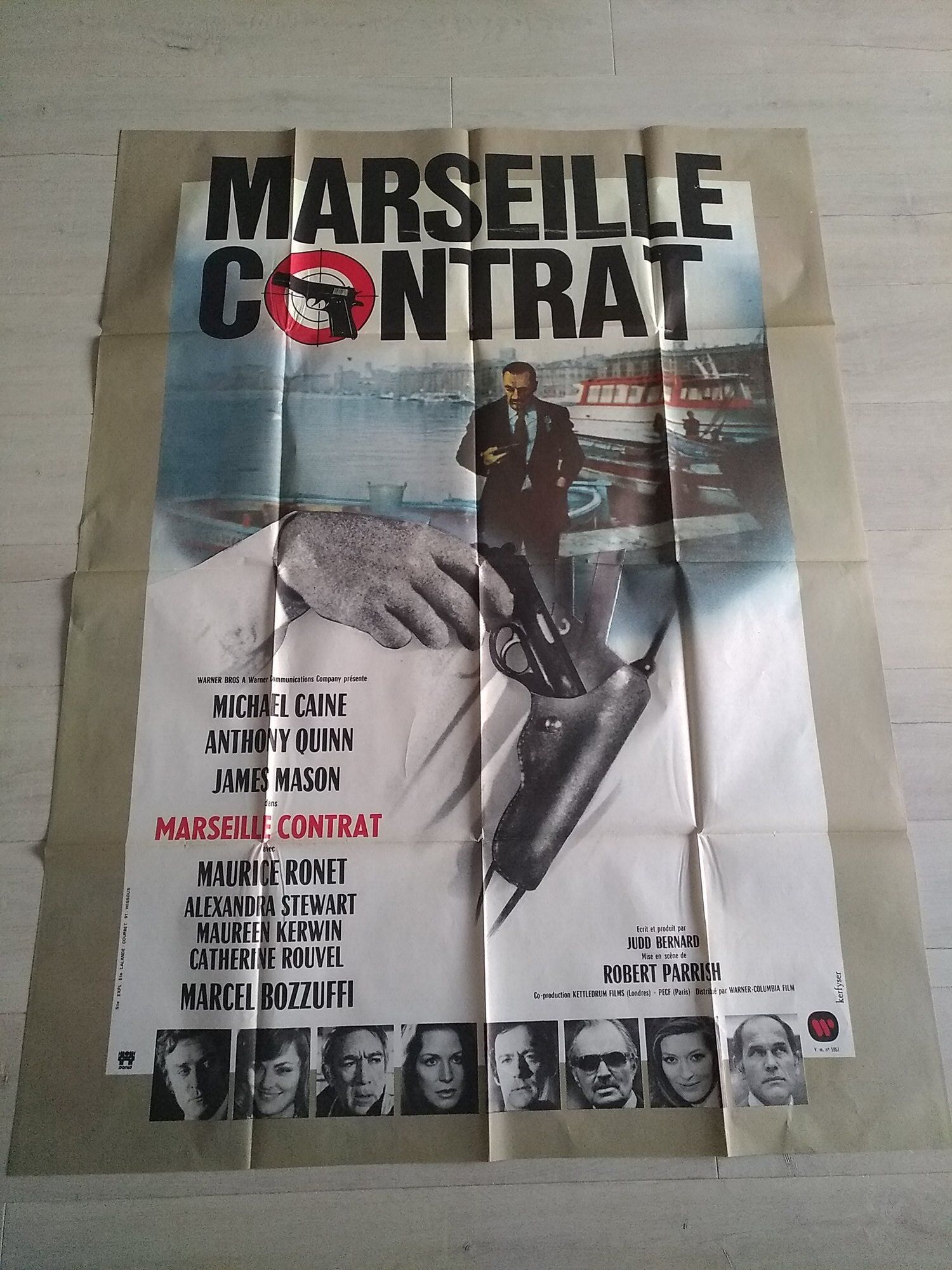 Original movie poster folded year 1974: marseille anthony quinn contract