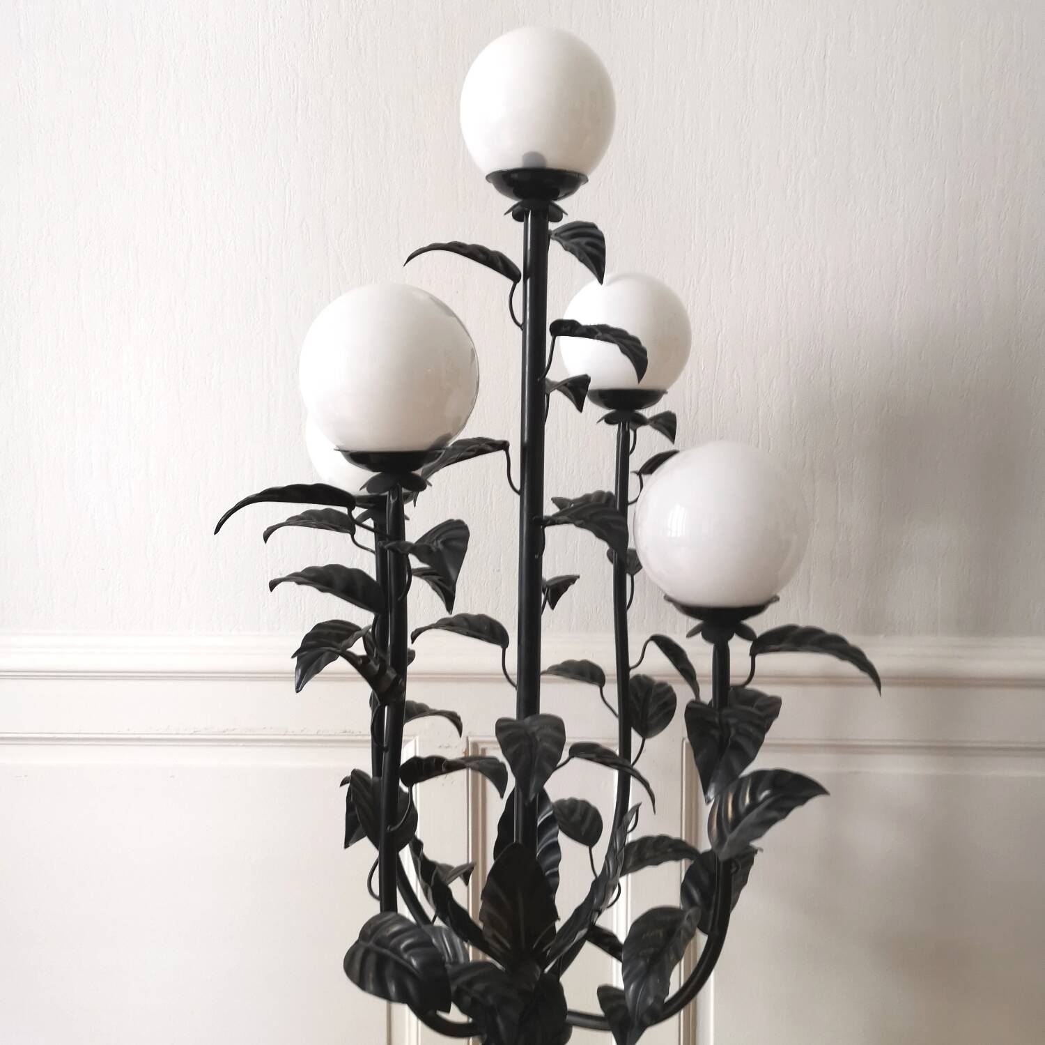 Lampadaire floral vintage design 1970
