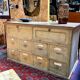 Old workshop furniture in good condition. 8 drawers and 2 drop-down doors, very