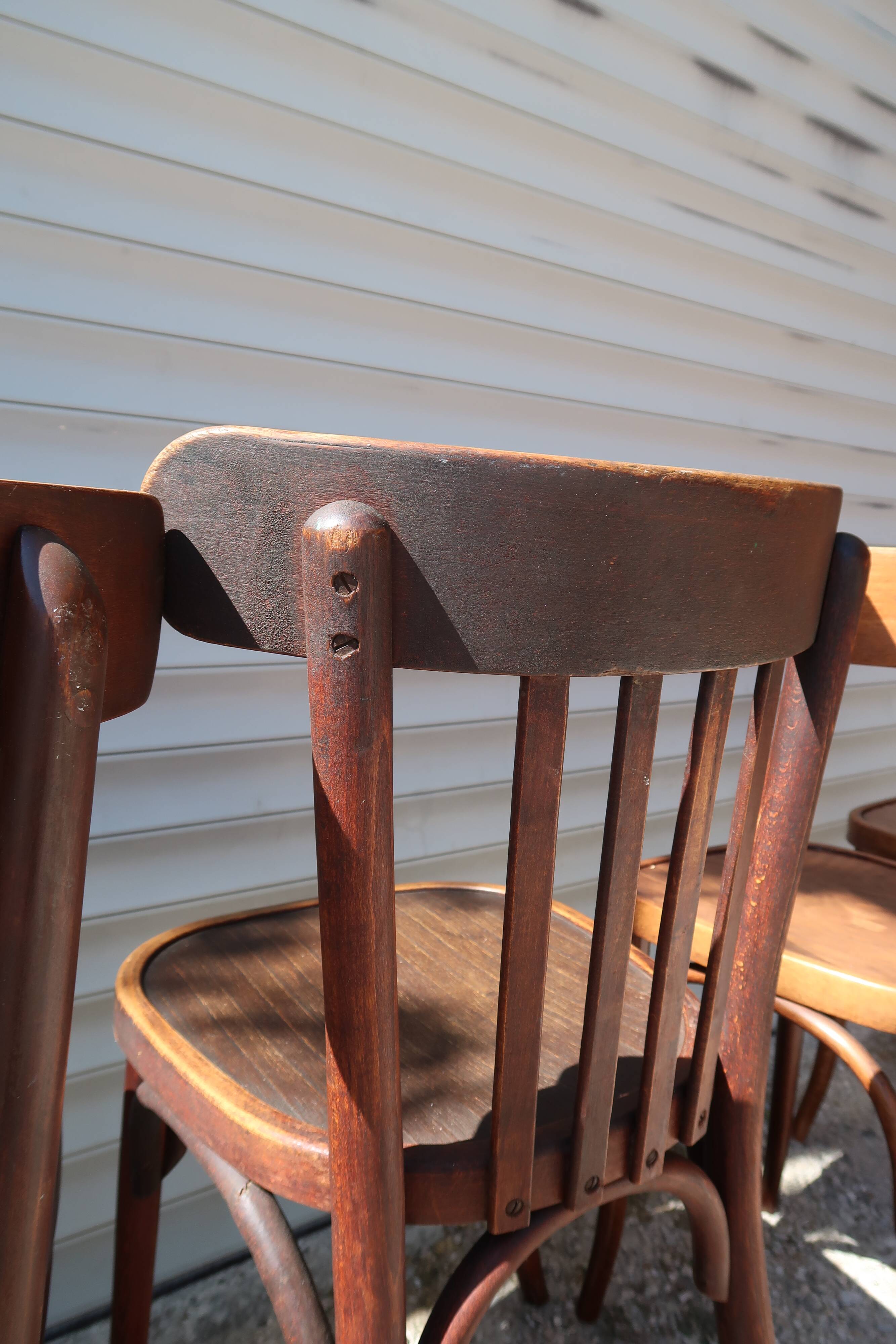 Lot of 6 vintage bistro chairs