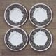 Set of 4 Saucers Quality Retired Villeroy &Boch Black/ White Anjou Design 4655