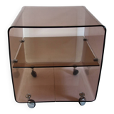 Michel Dumas 70's coffee table trolley on wheels