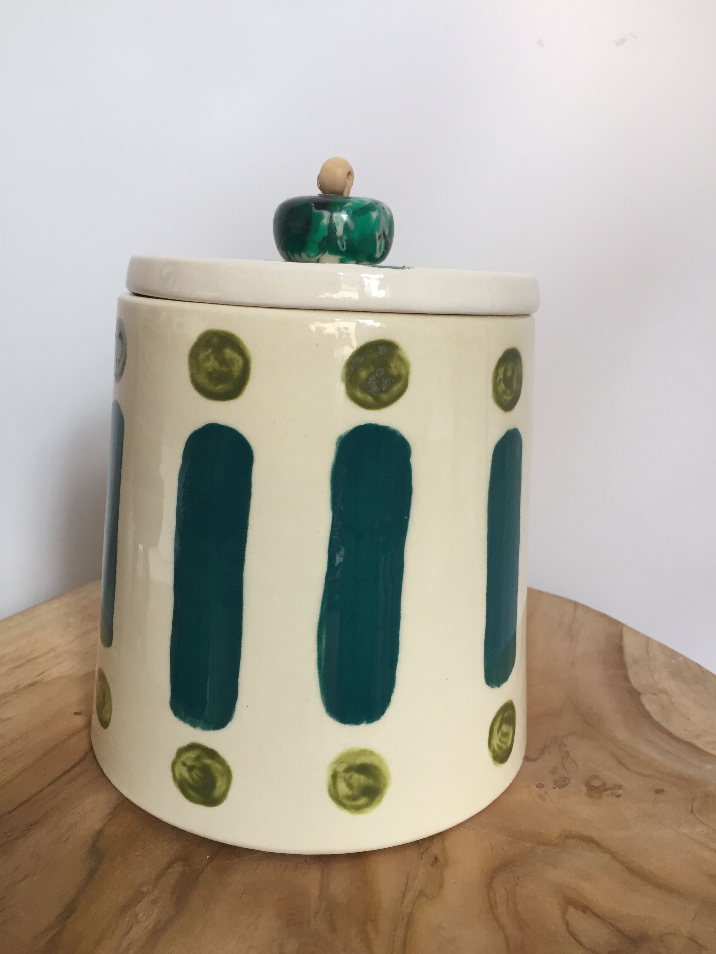 Hand-painted glazed ceramic box