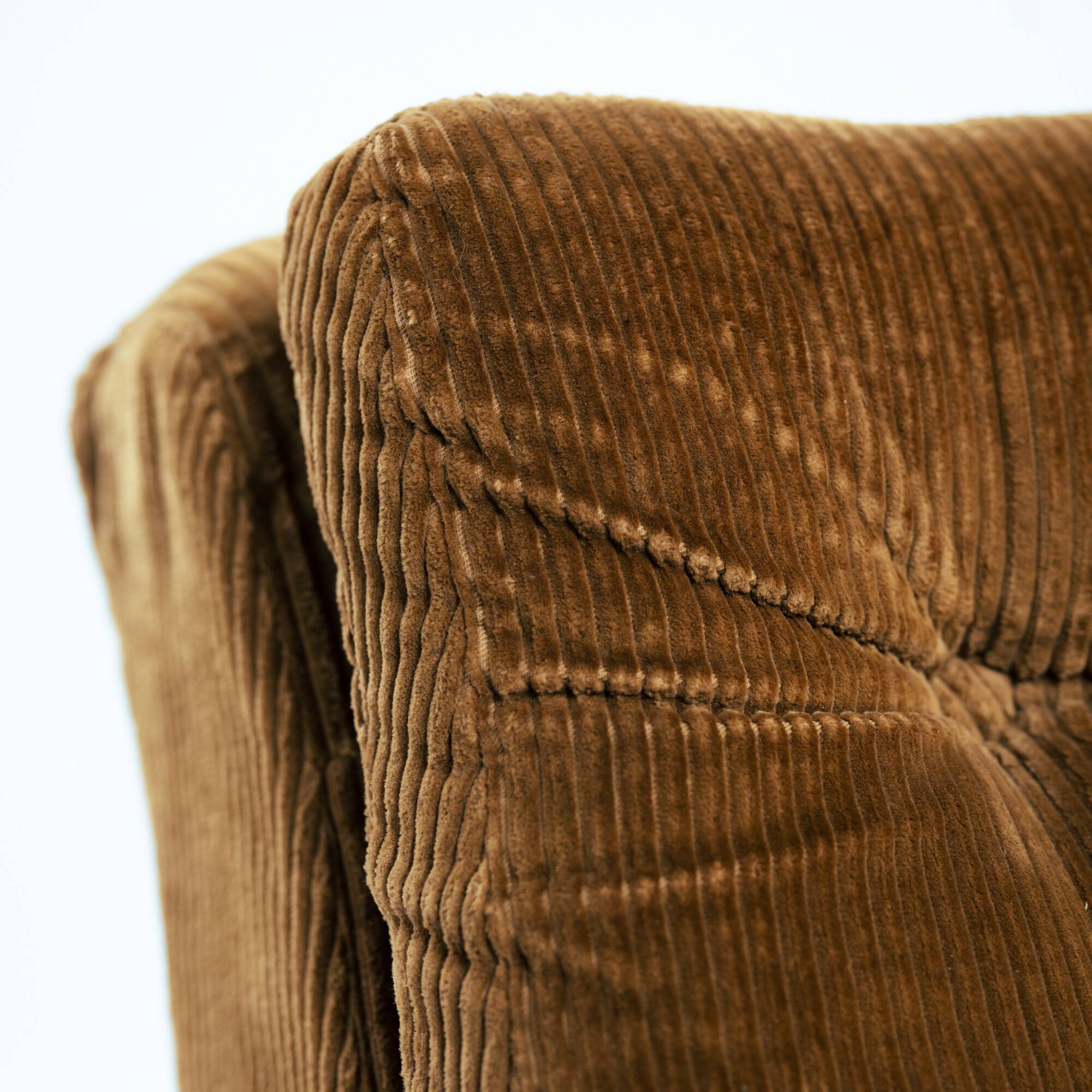 Pair of Modular Armchairs in Brown Corduroy by DUX, Sweden, 1970s