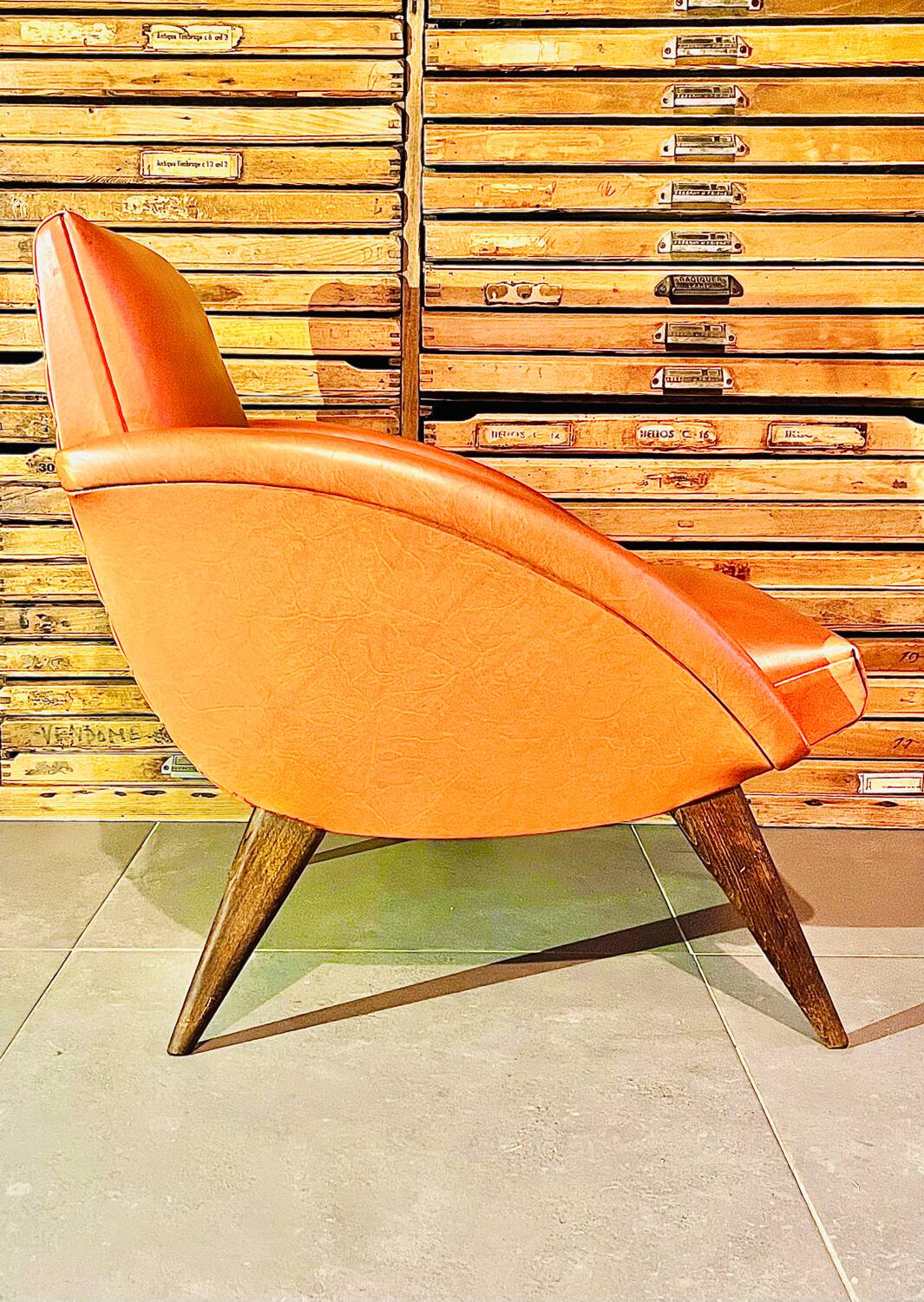 Caramel armchair from the 70s