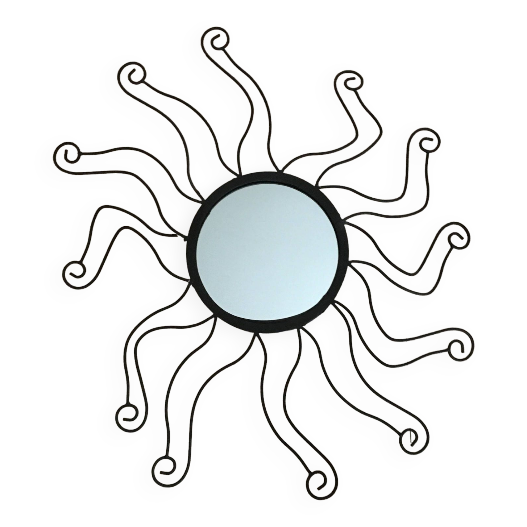 Black metal sun mirror