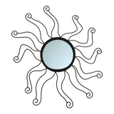 Miroir soleil en métal noir