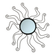Black metal sun mirror