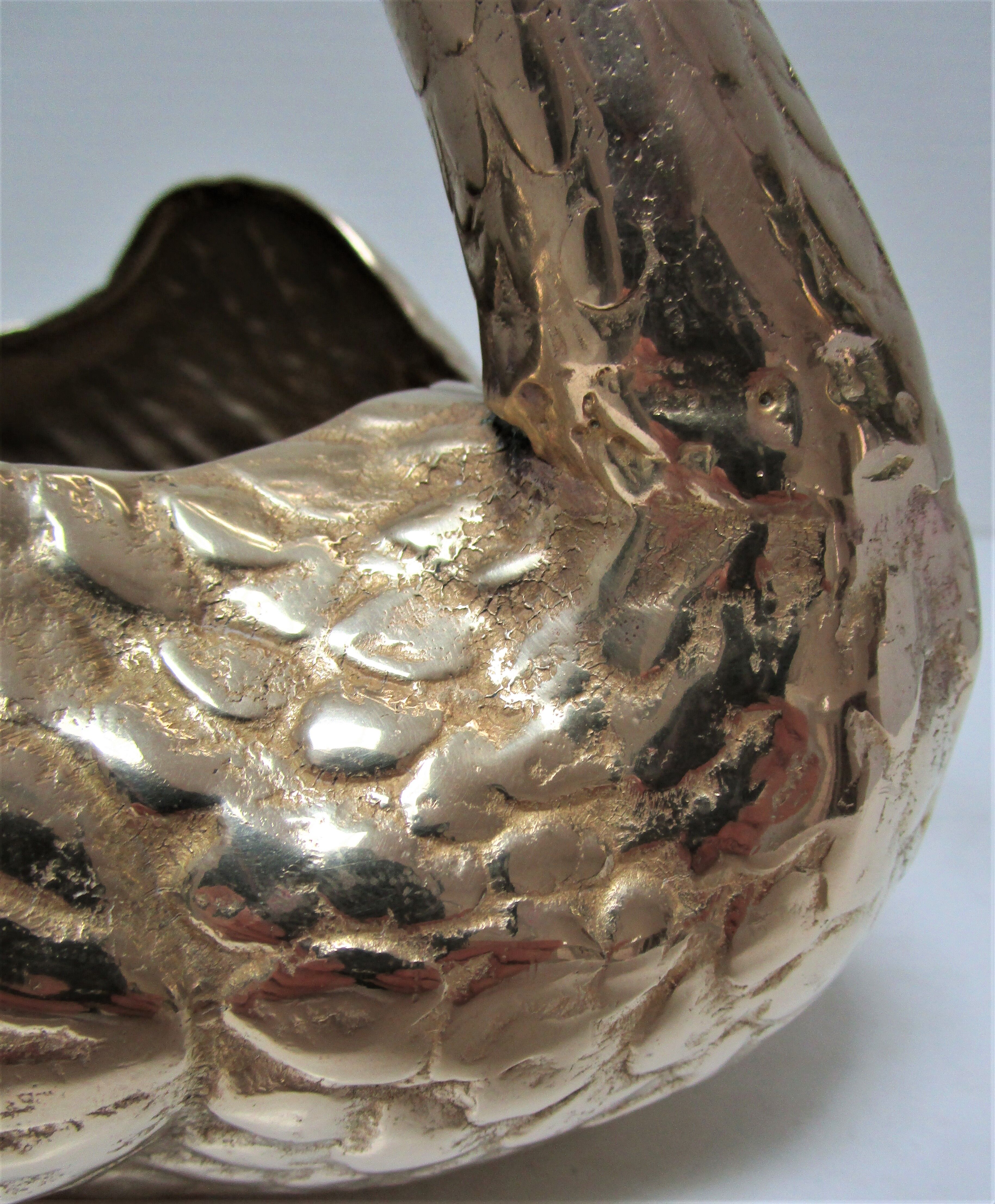 cache brass pot zoomorphic vintage swan