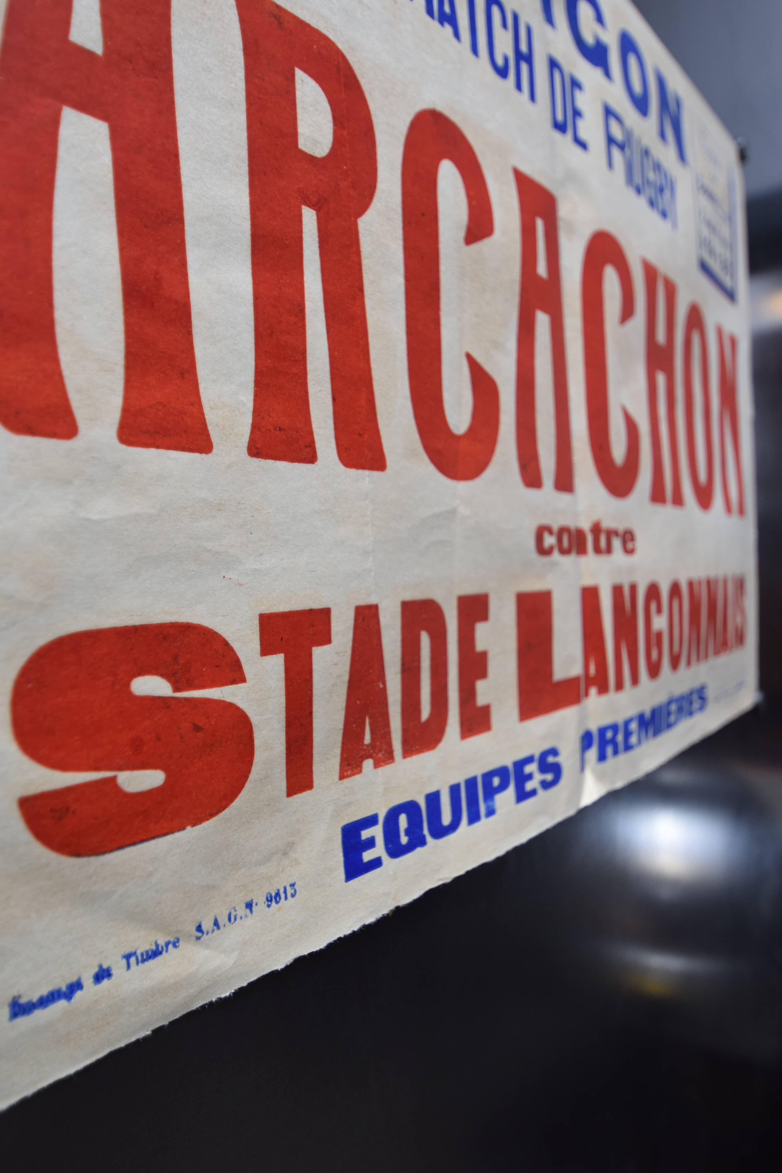 "Rugby Match" poster - City of Langon - 1930s