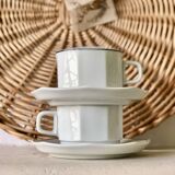 Set of Sarreguemines breakfast cups