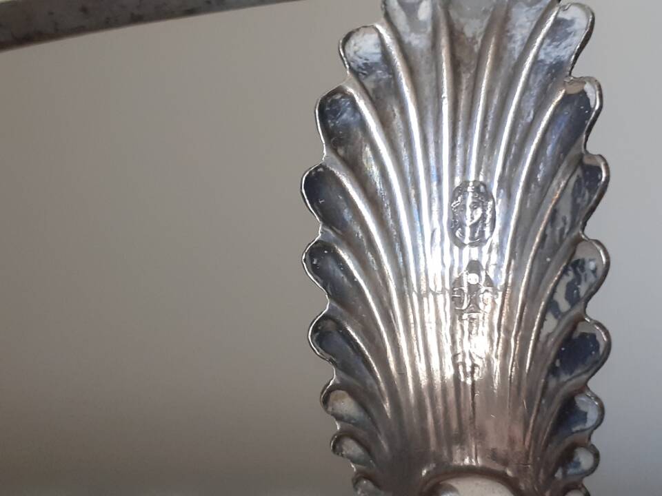 Pair of solid silver and crystal salt cellars
