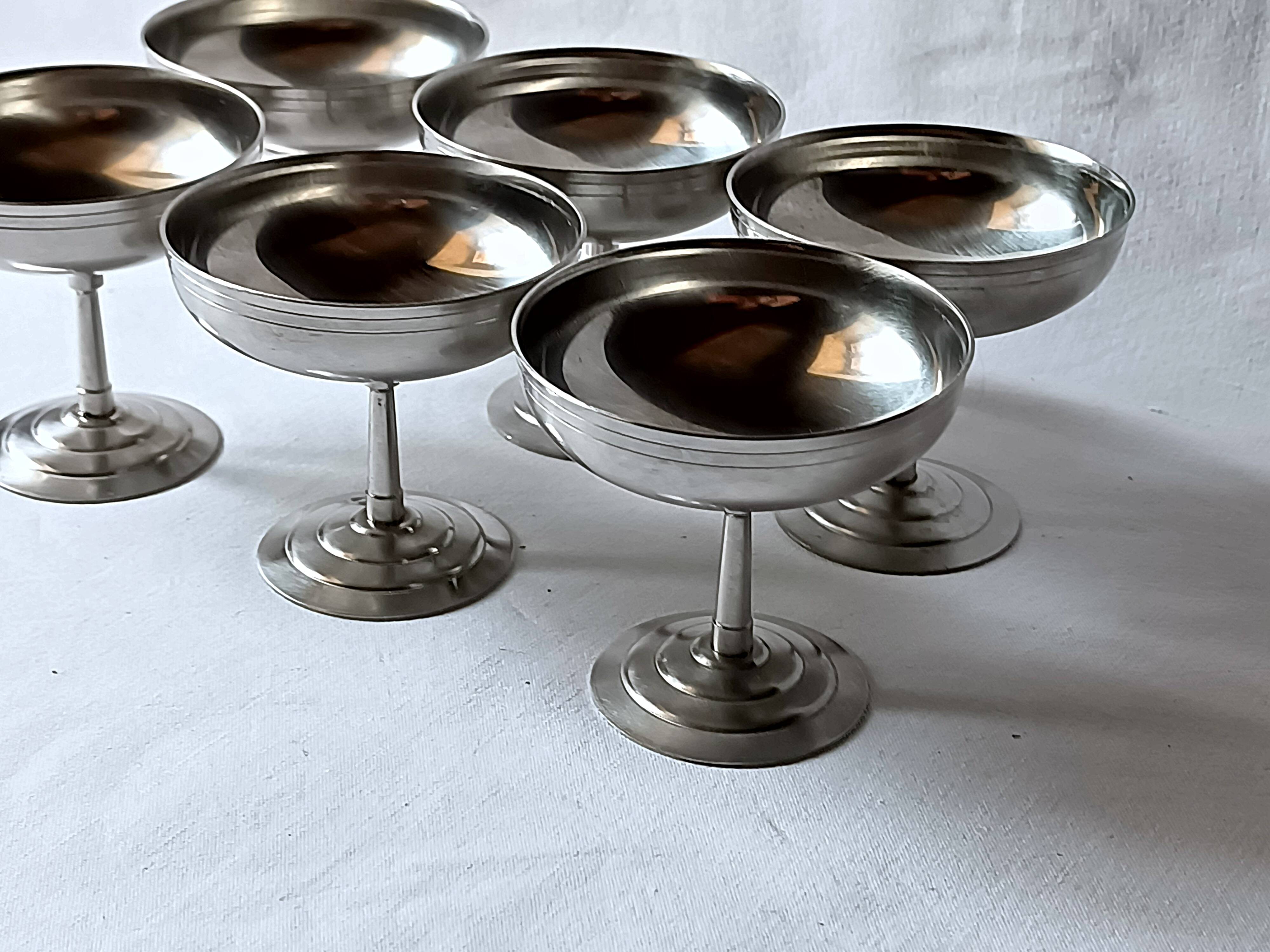 6 cups by Letang & Remy vintage design France