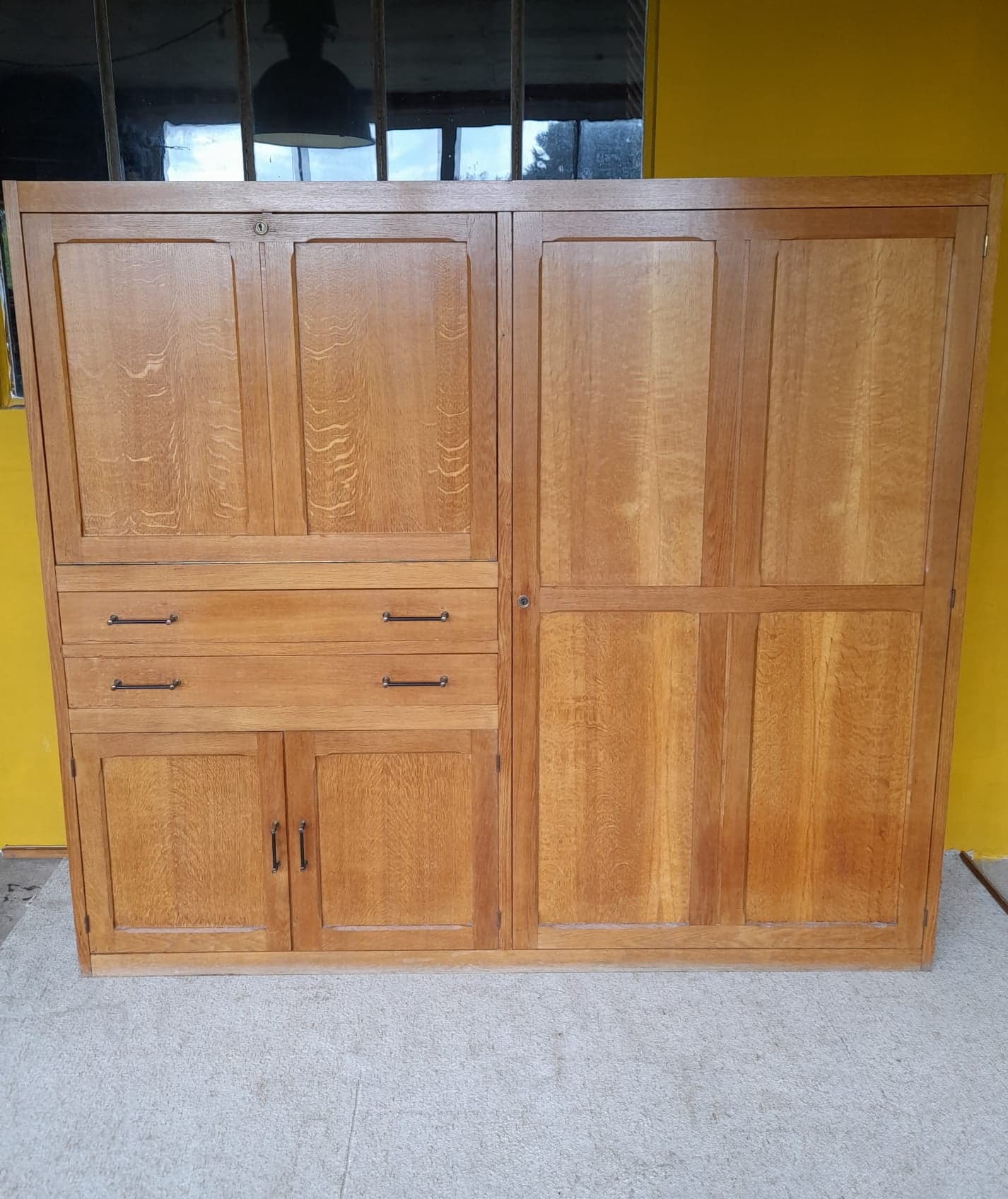 Wardrobe in solid oak around 1950