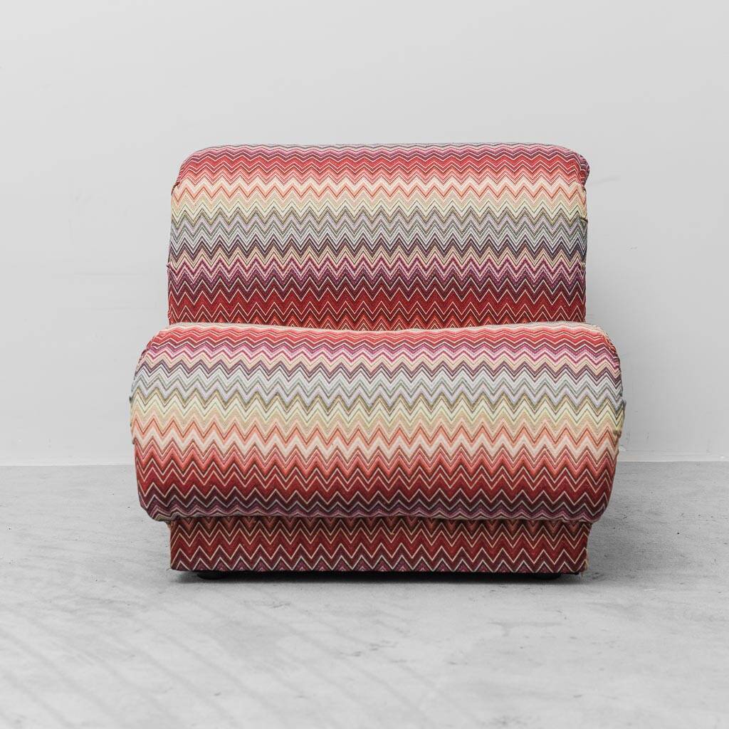 Missoni Doimo fabric armchair 1970s vintage modernism