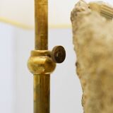 Mid-century table lamp in pyrite stone - original shade