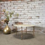 Round coffee table marble and brass