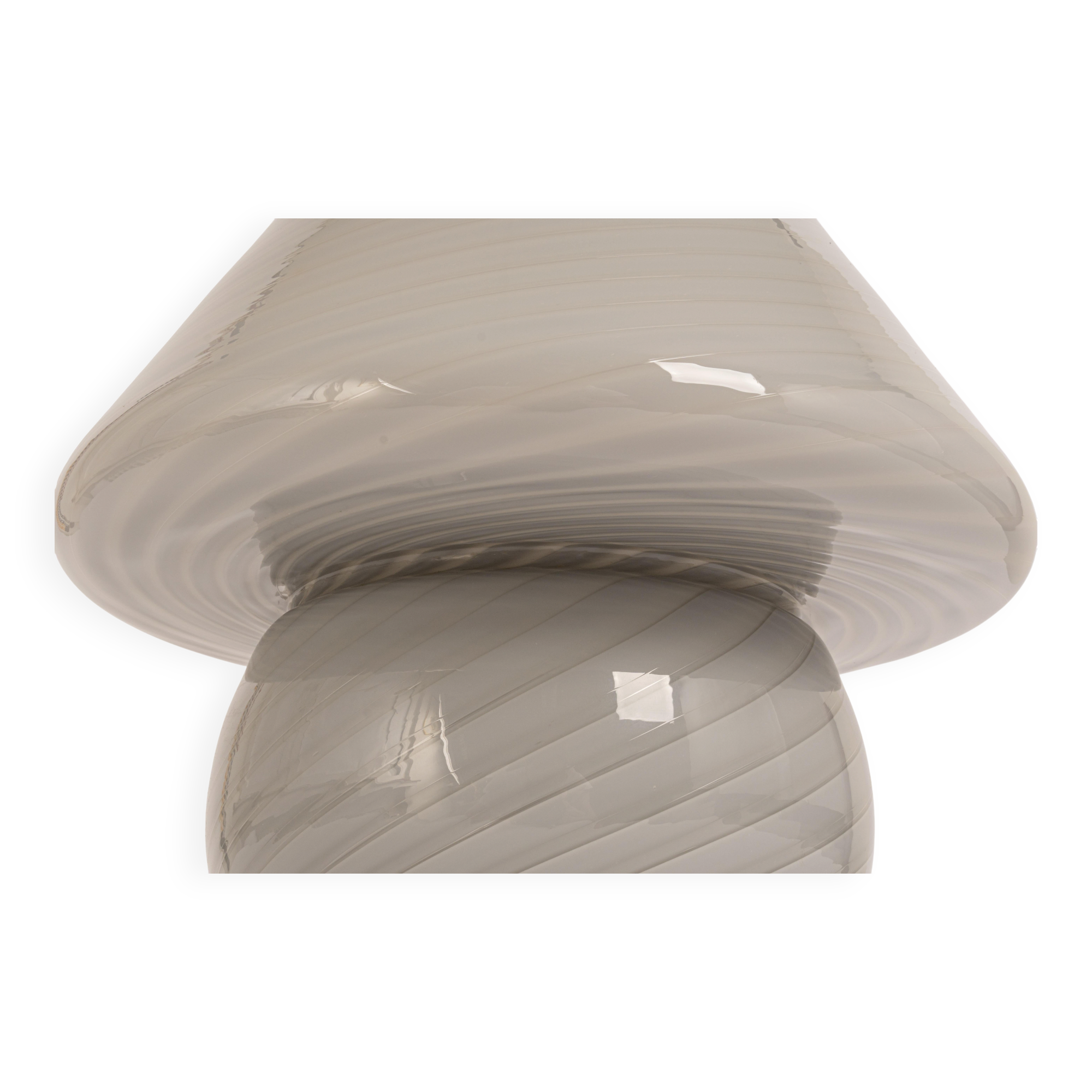 Mushroom table lamp in glass by Peill & Putzler, Germany, 1970s