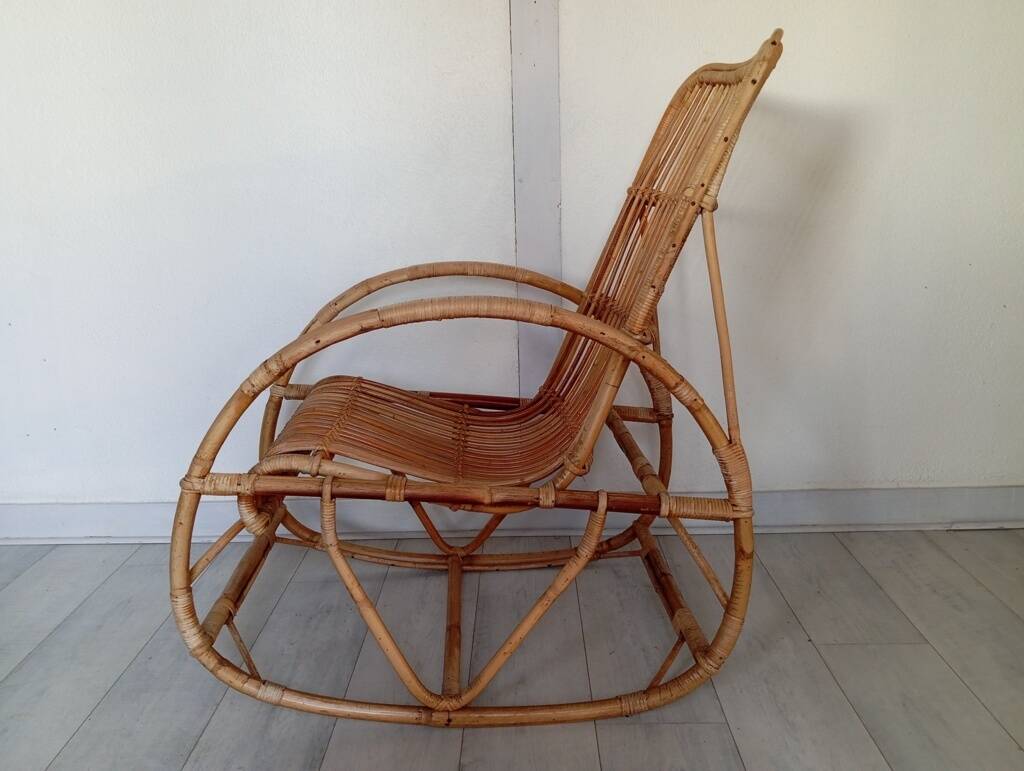 Rattan rocking chair from the 60s