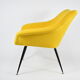 Mid-century armchair Shell, 1960s, NRD, yellow fabric, restored