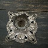 Silver metal candle holder
