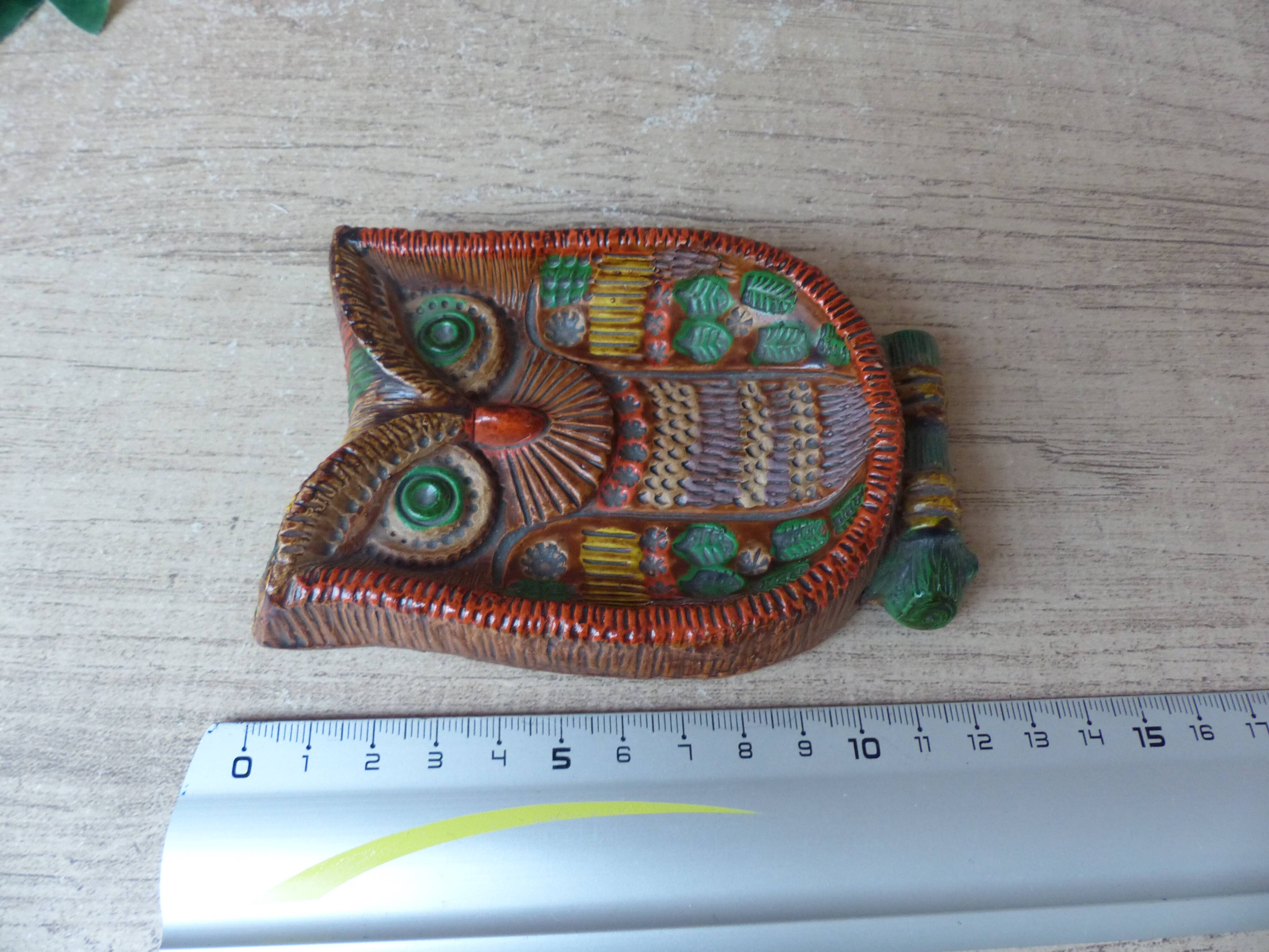 Colorful Owl Figurine Ceramica Convento Jesus Maria de Aracena Spanish Pottery