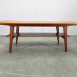 Danish Mid Century Teak Coffee Table with Shelf, 1960s