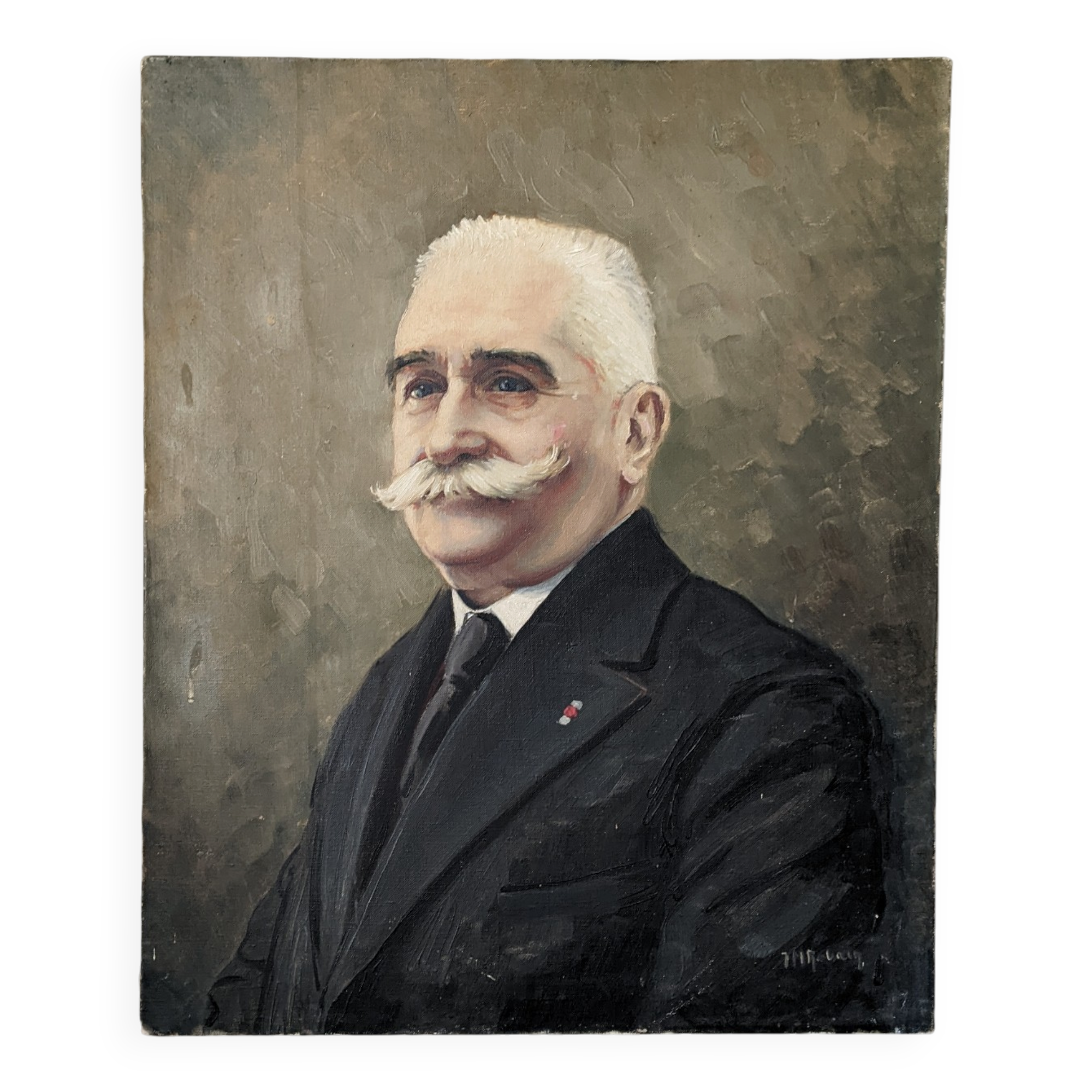 Old acrylic portrait on canvas country decoration