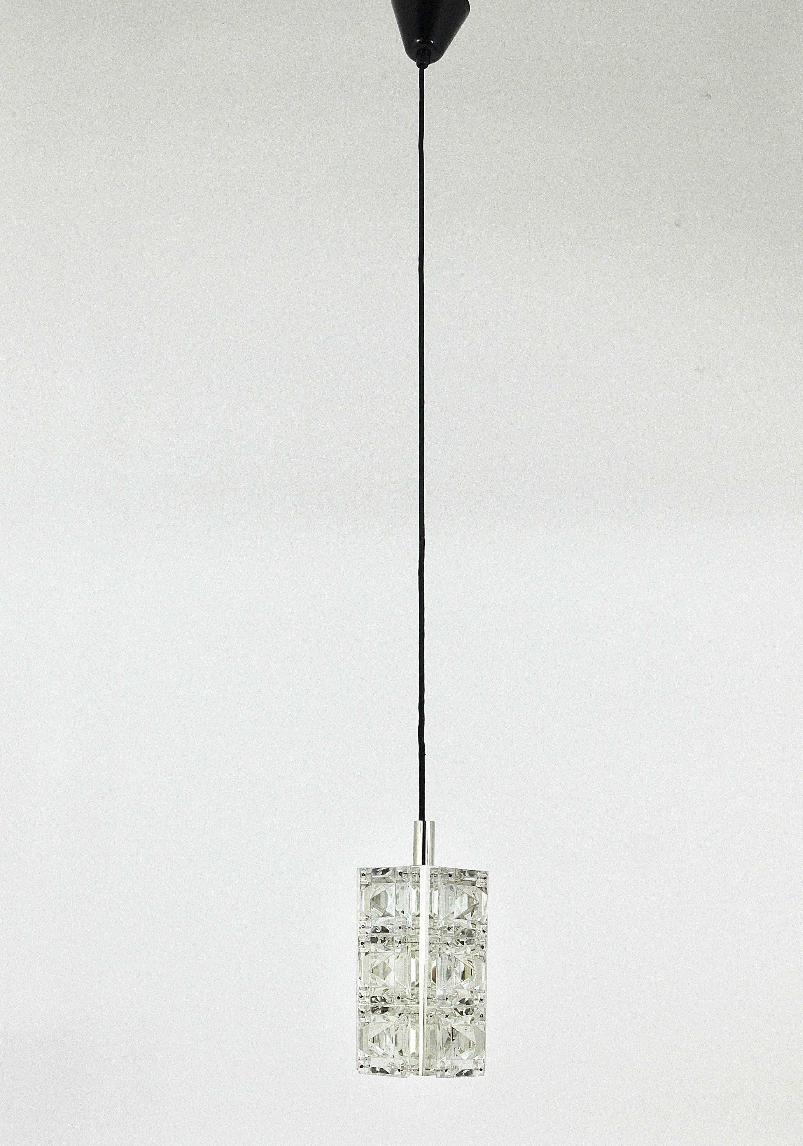 Bakalowits Vienna, up to three faceted crystal pendant lamps, Austria, 1960s