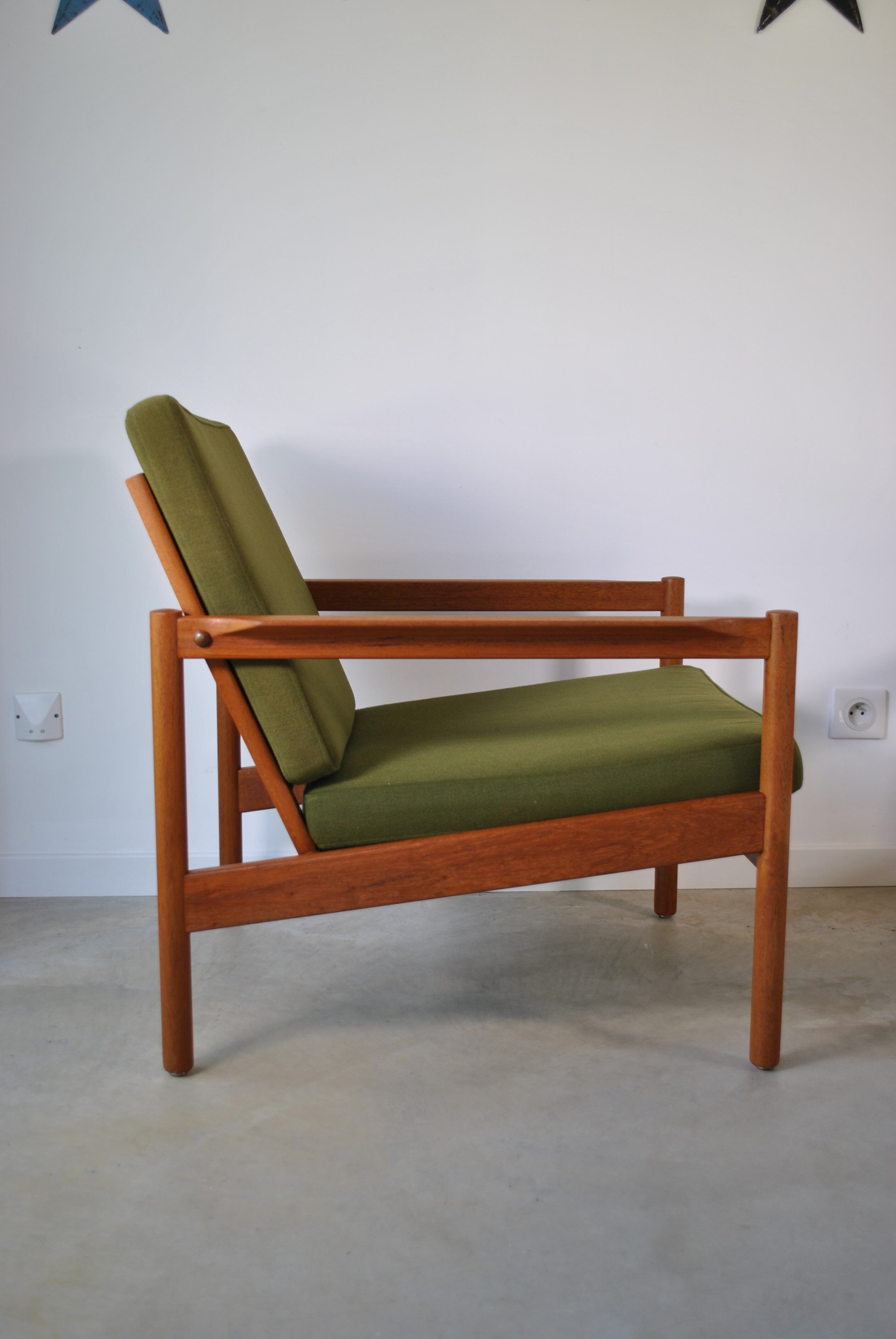 Danish armchairs pair of Kai Kristiansen by Magnus Olesen for Domus Danica year 60.